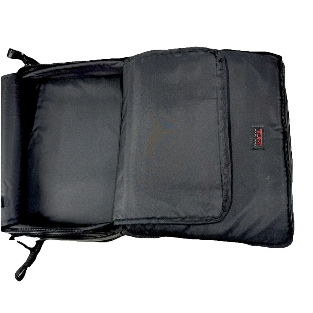 TUMI Alpha All Black Leather Shoulder‎ Laptop Bag